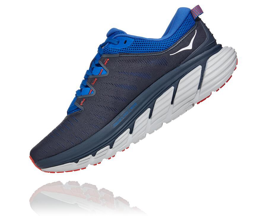 Hoka Australia One One Gaviota 3 - Mens Running Shoes Black/Blue - XBVUC-8921